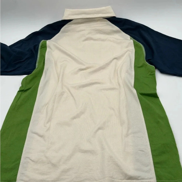 Bobby Chan Polo 70% Silk Blend Shirt Mens Small Green/beige/Blue size small - Picture 4 of 6